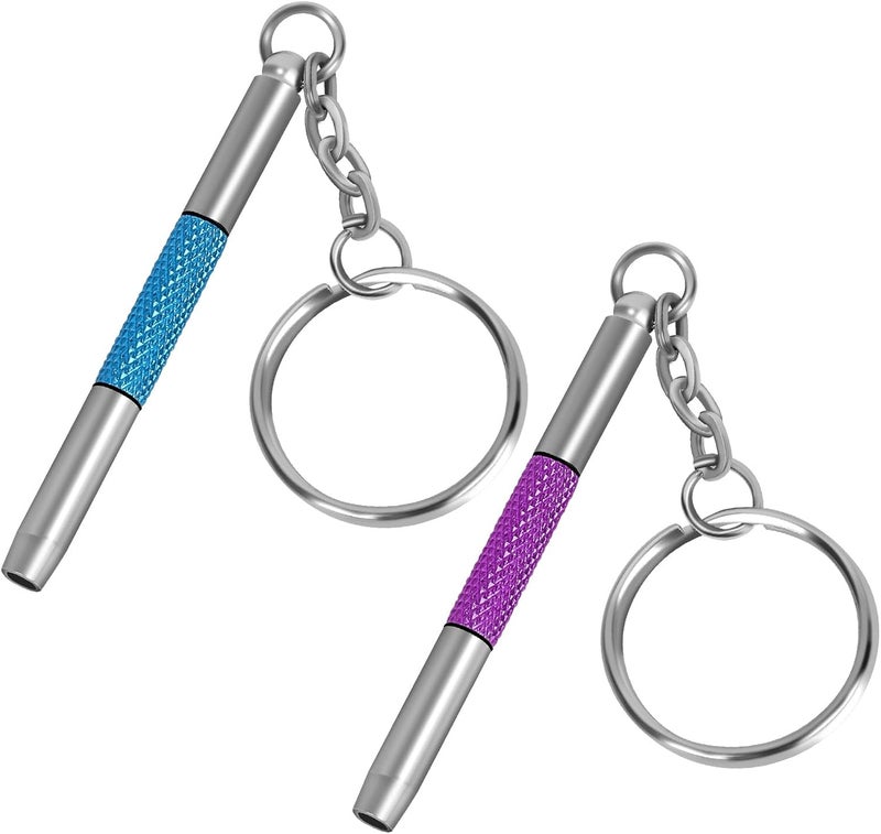 UNEAK - Eyeglass Screwdriver Repair Kit Blue & Purple Precision 3 in 1 Mini Screwdrivers Set Keychain Glasses, Sunglasses, Sunglass, Watch, Electronics, Eyeglasses, Flat Head, Phillips, Hex - Image 1